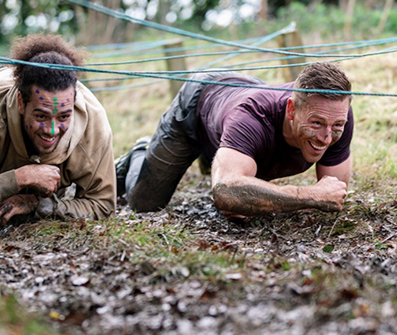 Men crawling