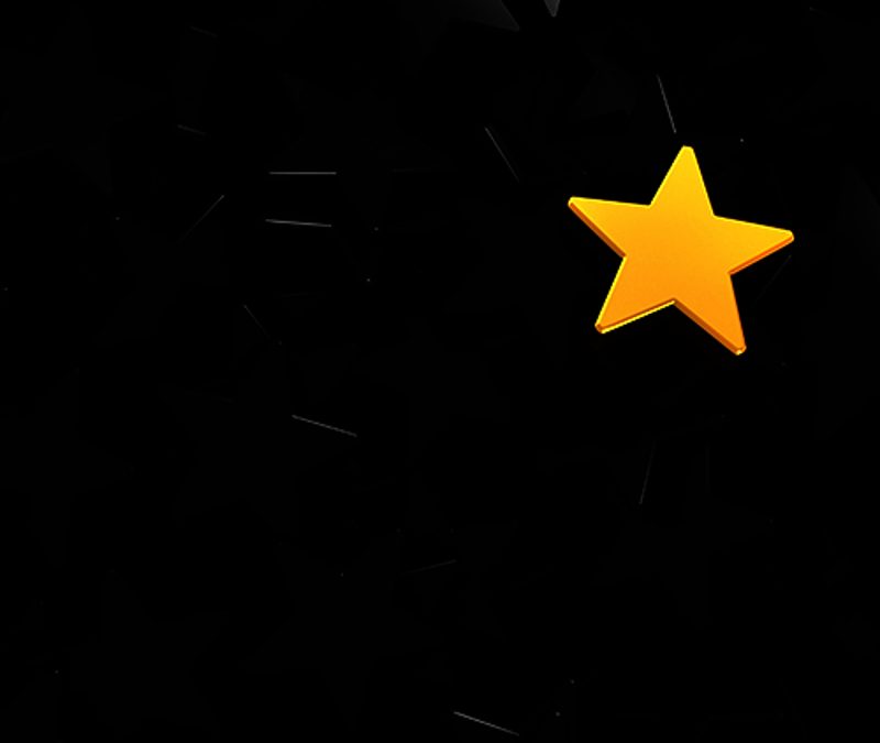 one star on black background
